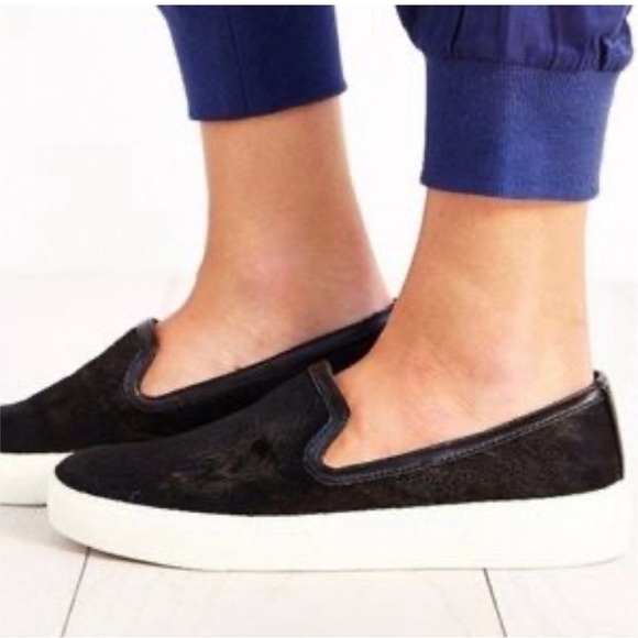 Sam Edelman Becker Real Fur Slip -on Sneakers Loafer Canvas Size 12 - Picture 2 of 15